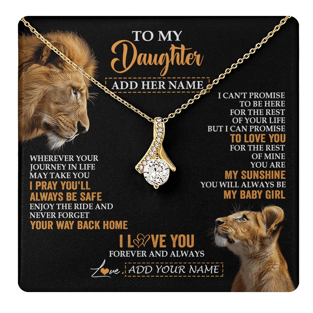 Alluring Beauty Necklace 18K Yellow Gold Finish | 1 | Personalized To My Daughter Gifts Necklace From Dad Father Wherever Your Journey In Life Lion Daughter Birthday Gifts Christmas Custom Gift Box Message Card | https://teecentury.