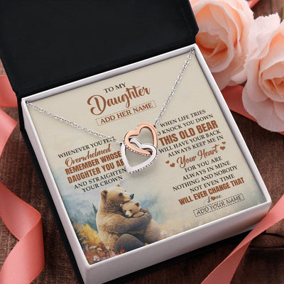 Interlocking Hearts Necklace Stainless Steel & Rose Gold Finish | 2 | Personalized To My Daughter Gifts Necklace From Mom Dad Whenever Bear Unique Birthday Gifts For Daughter Graduation Christmas Customized Gift Box Message Card | teecentury.myshopify