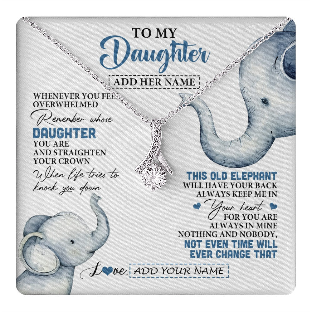 Alluring Beauty Necklace 14K White Gold Finish | 1 | Personalized To My Daughter Gifts Necklace From Mom Dad Whenever Elephant Unique Birthday Gifts For Daughter Graduation Christmas Custom Gift Box Message Card | teecentury.myshopify
