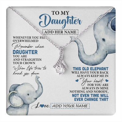 Alluring Beauty Necklace 14K White Gold Finish | 1 | Personalized To My Daughter Gifts Necklace From Mom Dad Whenever Elephant Unique Birthday Gifts For Daughter Graduation Christmas Custom Gift Box Message Card | teecentury.myshopify