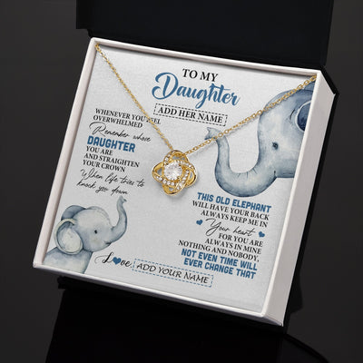 Love Knot Necklace 18K Yellow Gold Finish | 2 | Personalized To My Daughter Gifts Necklace From Mom Dad Whenever Elephant Unique Birthday Gifts For Daughter Graduation Christmas Custom Gift Box Message Card | teecentury.myshopify