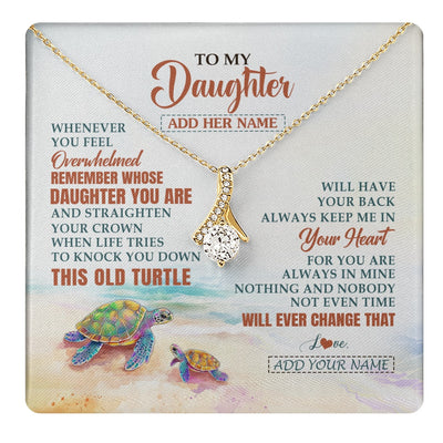 Alluring Beauty Necklace 18K Yellow Gold Finish | 1 | Personalized To My Daughter Gifts Necklace From Mom Dad Whenever Turtle Unique Birthday Gifts For Daughter Graduation Christmas Custom Gift Box Message Card | https://teecentury.