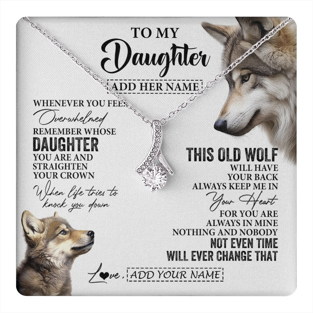 Alluring Beauty Necklace 14K White Gold Finish | 1 | Personalized To My Daughter Gifts Necklace From Mom Dad Whenever Wolf Unique Birthday Gifts For Daughter Graduation Christmas Custom Gift Box Message Card | https://teecentury.