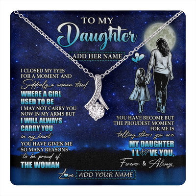 Alluring Beauty Necklace 14K White Gold Finish | 1 | Personalized To My Daughter Gifts Necklace From Mom Mother I Closed My Eyes For A Moment Daughter Birthday Graduation Christmas Custom Gift Box Message Card | teecentury.myshopify