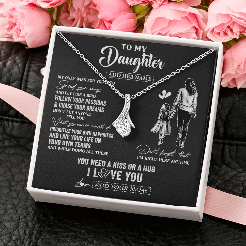 Alluring Beauty Necklace 14K White Gold Finish | 2 | Personalized To My Daughter Gifts Necklace From Mom Mother My Only Wish For You Daughter Birthday Gifts Graduation Christmas Customized Gift Box Message Card | teecentury.myshopify