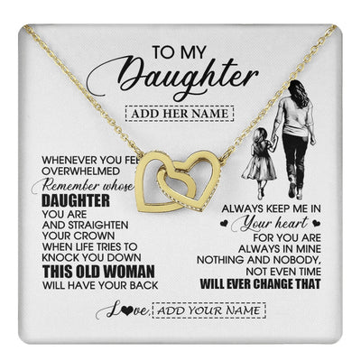 Interlocking Hearts Necklace 18K Yellow Gold Finish | 1 | Personalized To My Daughter Gifts Necklace From Mom Mother Whenever Woman Unique Birthday Gifts For Daughter Graduation Christmas Custom Gift Box Message Card | teecentury.myshopify