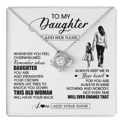 Love Knot Necklace 14K White Gold Finish | 1 | Personalized To My Daughter Gifts Necklace From Mom Mother Whenever Woman Unique Birthday Gifts For Daughter Graduation Christmas Custom Gift Box Message Card | teecentury.myshopify