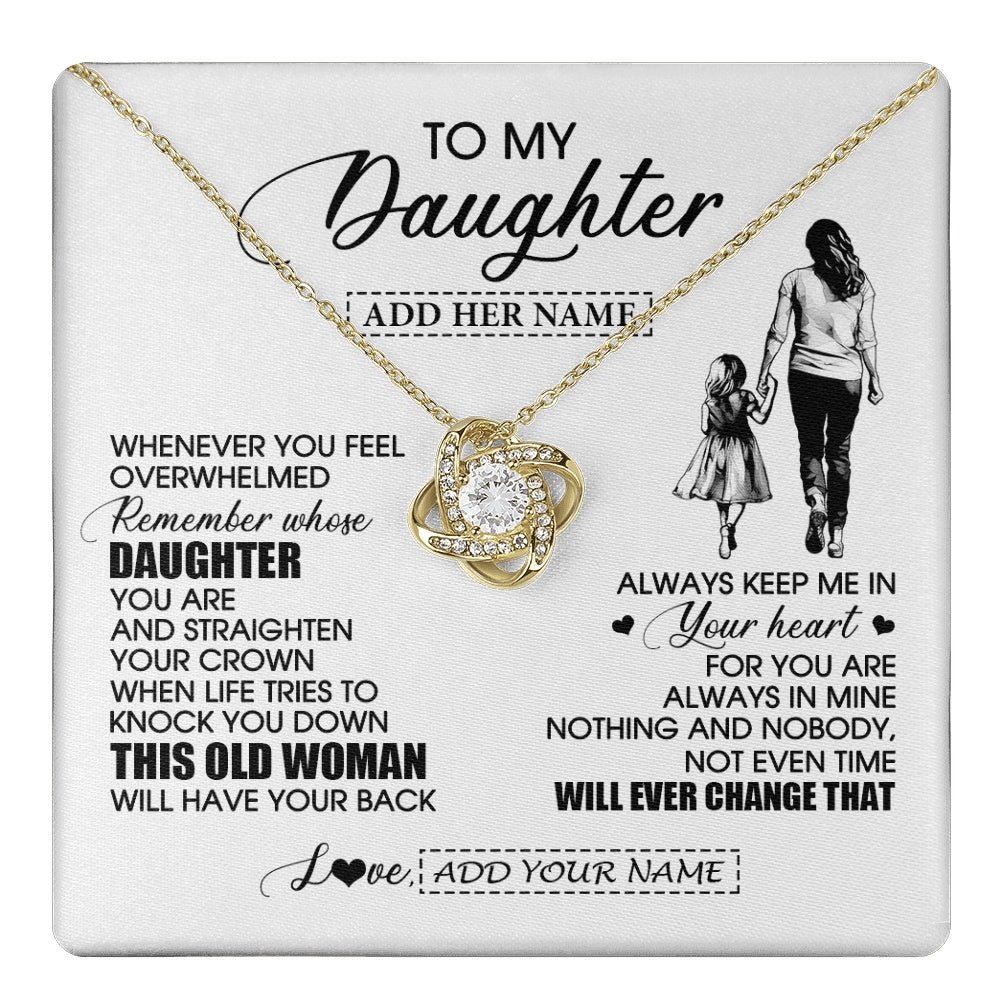 Love Knot Necklace 18K Yellow Gold Finish | 1 | Personalized To My Daughter Gifts Necklace From Mom Mother Whenever Woman Unique Birthday Gifts For Daughter Graduation Christmas Custom Gift Box Message Card | teecentury.myshopify