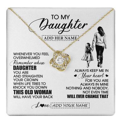 Love Knot Necklace 18K Yellow Gold Finish | 1 | Personalized To My Daughter Gifts Necklace From Mom Mother Whenever Woman Unique Birthday Gifts For Daughter Graduation Christmas Custom Gift Box Message Card | teecentury.myshopify