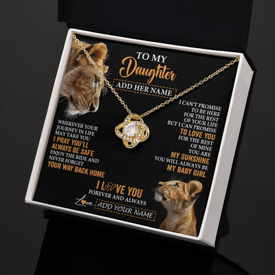 Love Knot Necklace 18K Yellow Gold Finish | 2 | Personalized To My Daughter Gifts Necklace From Mom Mother Wherever Your Journey In Life Lion Daughter Birthday Gifts Christmas Custom Gift Box Message Card | https://teecentury.