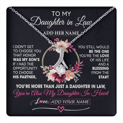 Alluring Beauty Necklace 14K White Gold Finish | 1 | Personalized To My Daughter In Law Gift From Mother In Law Necklace Daughter In Heart Birthday Gift For Daughter In Law Wedding Christmas Gift Box Message Card | teecentury.myshopify