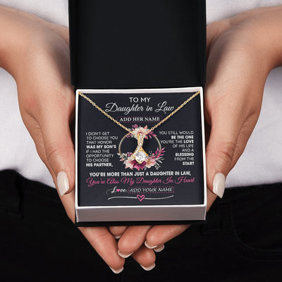 Alluring Beauty Necklace 18K Yellow Gold Finish | 2 | Personalized To My Daughter In Law Gift From Mother In Law Necklace Daughter In Heart Birthday Gift For Daughter In Law Wedding Christmas Gift Box Message Card | teecentury.myshopify