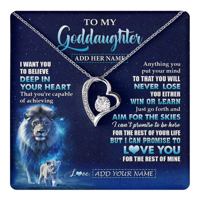 Forever Love Necklace 14K White Gold Finish | 1 | Personalized To My Daughter Necklace From Dad Father Believe Your Heart Daughter Gift Birthday Graduation Christmas Customized Gift Box Message Card | teecentury.myshopify