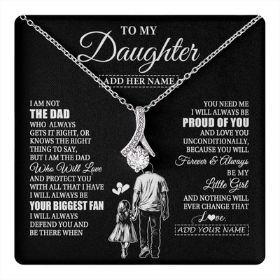 Alluring Beauty Necklace 14K White Gold Finish | 1 | Personalized To My Daughter Necklace From Dad Father Biggest Fan Birthday Gifts For Daughter From Dad Daughter Christmas Custom Gift Box Message Card | teecentury.myshopify