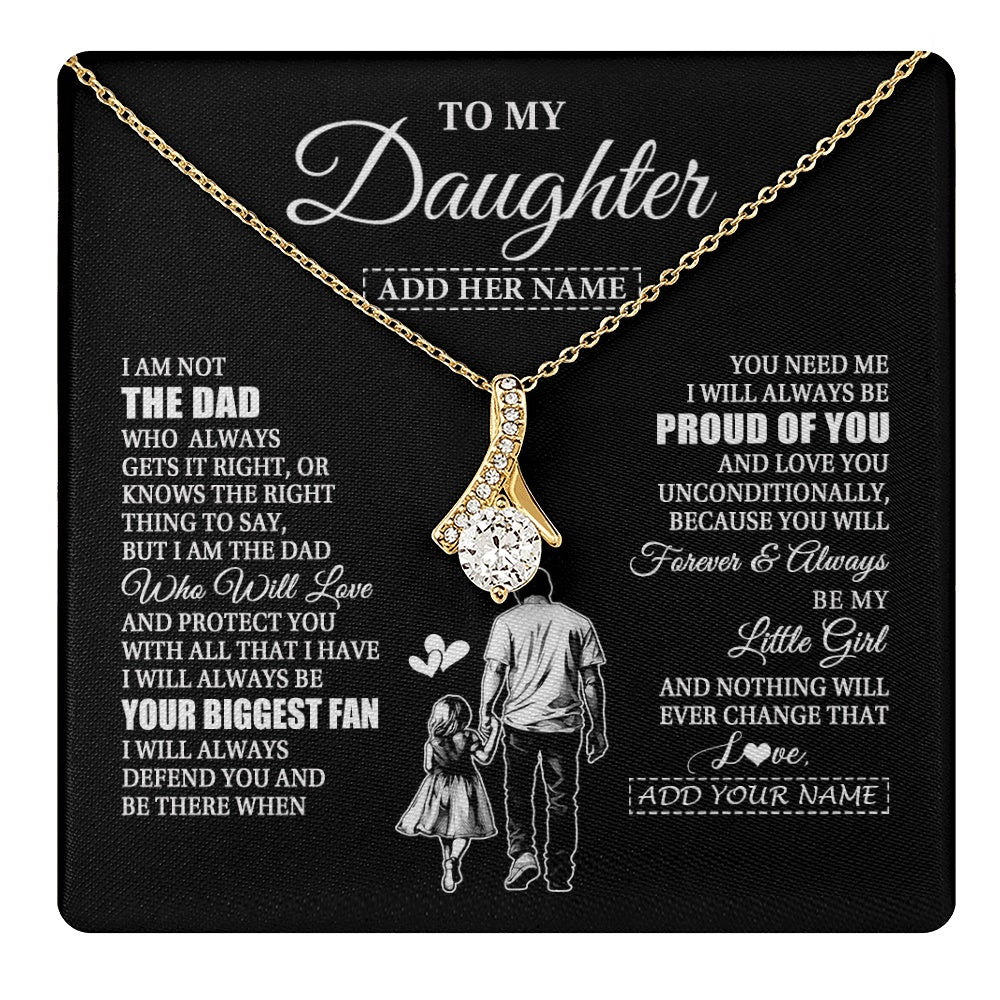 Alluring Beauty Necklace 18K Yellow Gold Finish | 1 | Personalized To My Daughter Necklace From Dad Father Biggest Fan Birthday Gifts For Daughter From Dad Daughter Christmas Custom Gift Box Message Card | teecentury.myshopify