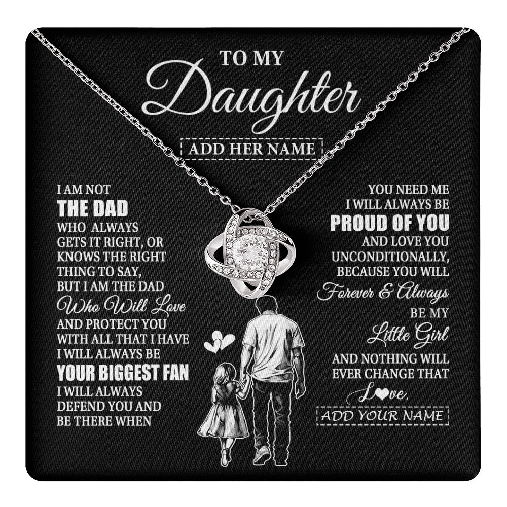 Love Knot Necklace 14K White Gold Finish | 1 | Personalized To My Daughter Necklace From Dad Father Biggest Fan Birthday Gifts For Daughter From Dad Daughter Christmas Custom Gift Box Message Card | teecentury.myshopify