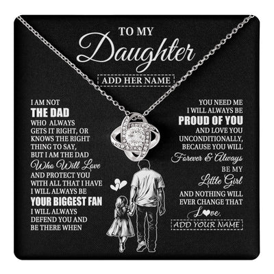Love Knot Necklace 14K White Gold Finish | 1 | Personalized To My Daughter Necklace From Dad Father Biggest Fan Birthday Gifts For Daughter From Dad Daughter Christmas Custom Gift Box Message Card | teecentury.myshopify