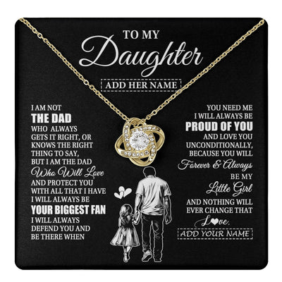 Love Knot Necklace 18K Yellow Gold Finish | 1 | Personalized To My Daughter Necklace From Dad Father Biggest Fan Birthday Gifts For Daughter From Dad Daughter Christmas Custom Gift Box Message Card | teecentury.myshopify