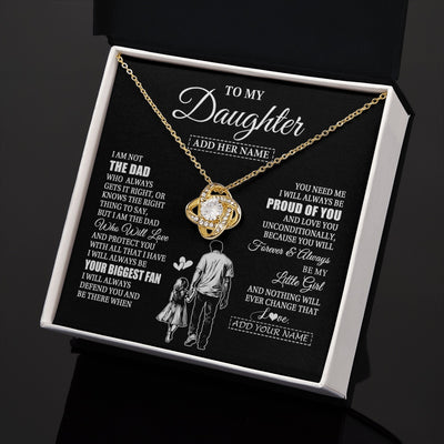 Love Knot Necklace 18K Yellow Gold Finish | 2 | Personalized To My Daughter Necklace From Dad Father Biggest Fan Birthday Gifts For Daughter From Dad Daughter Christmas Custom Gift Box Message Card | teecentury.myshopify