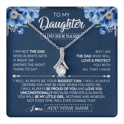 Alluring Beauty Necklace 14K White Gold Finish | 1 | Personalized To My Daughter Necklace From Dad Father Proud Of You Birthday Gifts For Daughter Jewelry Gifts Christmas Custom Gift Box Message Card | https://teecentury.