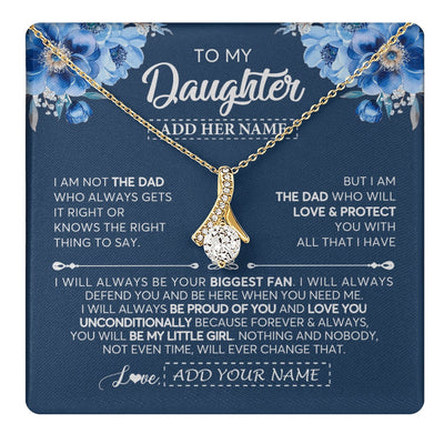 Alluring Beauty Necklace 18K Yellow Gold Finish | 1 | Personalized To My Daughter Necklace From Dad Father Proud Of You Birthday Gifts For Daughter Jewelry Gifts Christmas Custom Gift Box Message Card | https://teecentury.