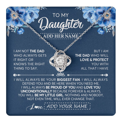 Love Knot Necklace 14K White Gold Finish | 1 | Personalized To My Daughter Necklace From Dad Father Proud Of You Birthday Gifts For Daughter Jewelry Gifts Christmas Custom Gift Box Message Card | https://teecentury.