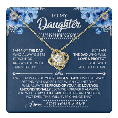 Love Knot Necklace 18K Yellow Gold Finish | 1 | Personalized To My Daughter Necklace From Dad Father Proud Of You Birthday Gifts For Daughter Jewelry Gifts Christmas Custom Gift Box Message Card | https://teecentury.