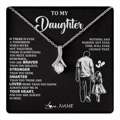 Alluring Beauty Necklace 14K White Gold Finish | 1 | Personalized To My Daughter Necklace From Dad Father You Are Always In Mine Beautiful Daughter Birthday Jewelry Graduation Christmas With Gift Box Message Card | teecentury