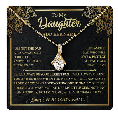 Alluring Beauty Necklace 18K Yellow Gold Finish | 1 | Personalized To My Daughter Necklace From Dad Father Your Biggest Fan Birthday Gifts For Daughter Gifts Christmas Jewelry Custom Gift Box Message Card | teecentury.myshopify