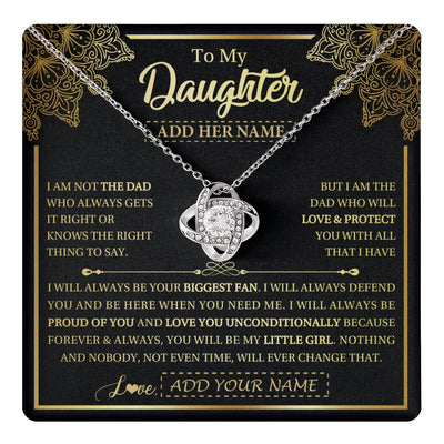 Love Knot Necklace 14K White Gold Finish | 1 | Personalized To My Daughter Necklace From Dad Father Your Biggest Fan Birthday Gifts For Daughter Gifts Christmas Jewelry Custom Gift Box Message Card | teecentury.myshopify