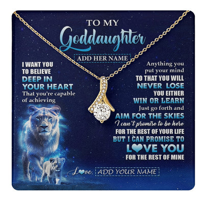 Alluring Beauty Necklace 18K Yellow Gold Finish | 1 | Personalized To My Daughter Necklace From Mom Mother Believe Your Heart Daughter Gift Birthday Graduation Christmas Customized Gift Box Message Card | teecentury.myshopify