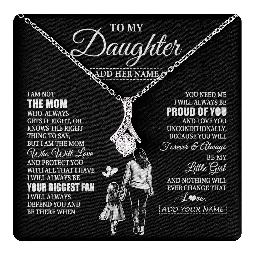 Alluring Beauty Necklace 14K White Gold Finish | 1 | Personalized To My Daughter Necklace From Mom Mother Biggest Fan Birthday Gifts For Daughter From Mom Daughter Christmas Custom Gift Box Message Card | teecentury.myshopify