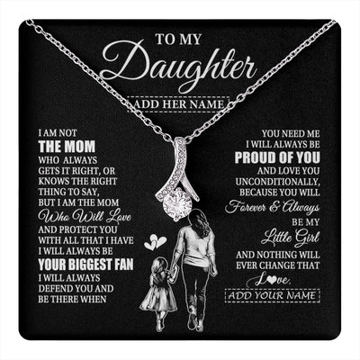 Alluring Beauty Necklace 14K White Gold Finish | 1 | Personalized To My Daughter Necklace From Mom Mother Biggest Fan Birthday Gifts For Daughter From Mom Daughter Christmas Custom Gift Box Message Card | teecentury.myshopify