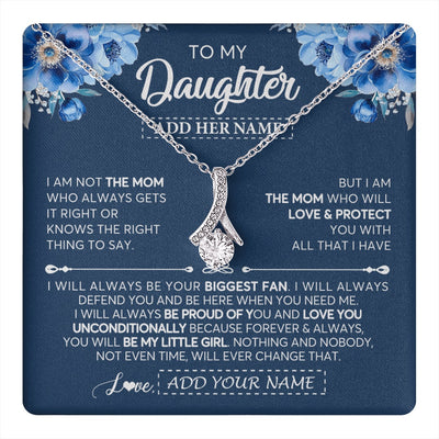 Alluring Beauty Necklace 14K White Gold Finish | 1 | Personalized To My Daughter Necklace From Mom Mother Proud Of You Birthday Gifts For Daughter Jewelry Gifts Christmas Custom Gift Box Message Card | https://teecentury.