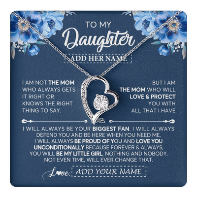 Forever Love Necklace 14K White Gold Finish | 1 | Personalized To My Daughter Necklace From Mom Mother Proud Of You Birthday Gifts For Daughter Jewelry Gifts Christmas Custom Gift Box Message Card | https://teecentury.