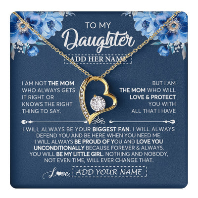 Forever Love Necklace 18K Yellow Gold Finish | 1 | Personalized To My Daughter Necklace From Mom Mother Proud Of You Birthday Gifts For Daughter Jewelry Gifts Christmas Custom Gift Box Message Card | https://teecentury.