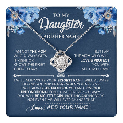 Love Knot Necklace 14K White Gold Finish | 1 | Personalized To My Daughter Necklace From Mom Mother Proud Of You Birthday Gifts For Daughter Jewelry Gifts Christmas Custom Gift Box Message Card | https://teecentury.