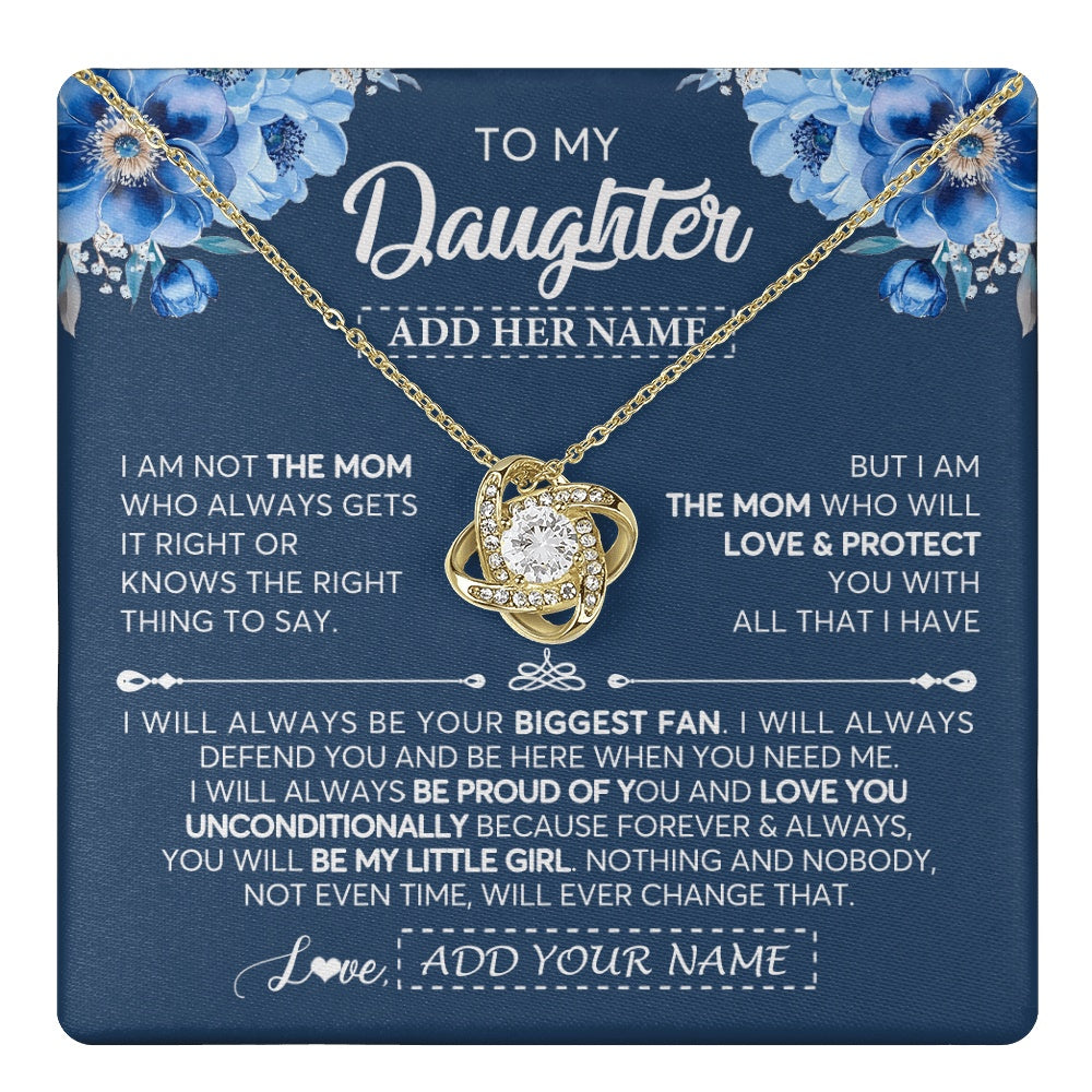 Love Knot Necklace 18K Yellow Gold Finish | 1 | Personalized To My Daughter Necklace From Mom Mother Proud Of You Birthday Gifts For Daughter Jewelry Gifts Christmas Custom Gift Box Message Card | https://teecentury.