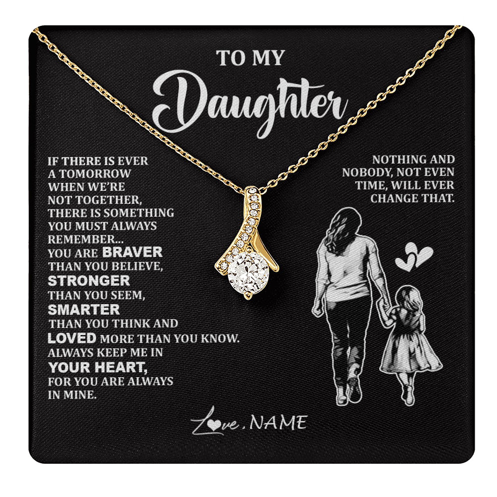 Alluring Beauty Necklace 18K Yellow Gold Finish | 1 | Personalized To My Daughter Necklace From Mom Mother You Are Always In Mine Beautiful Daughter Birthday Jewelry Graduation Christmas With Gift Box Message Card | teecentury