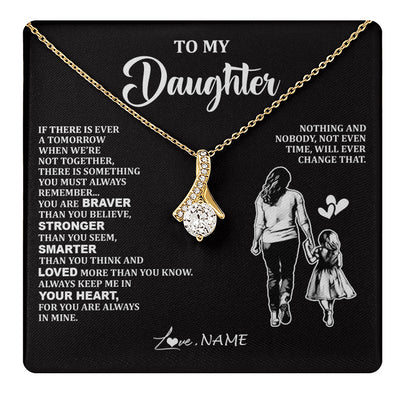 Alluring Beauty Necklace 18K Yellow Gold Finish | 1 | Personalized To My Daughter Necklace From Mom Mother You Are Always In Mine Beautiful Daughter Birthday Jewelry Graduation Christmas With Gift Box Message Card | teecentury