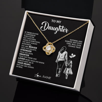 Love Knot Necklace 18K Yellow Gold Finish | 2 | Personalized To My Daughter Necklace From Mom Mother You Are Always In Mine Beautiful Daughter Birthday Jewelry Graduation Christmas With Gift Box Message Card | teecentury