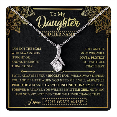 Alluring Beauty Necklace 14K White Gold Finish | 1 | Personalized To My Daughter Necklace From Mom Mother Your Biggest Fan Birthday Gifts For Daughter Gifts Christmas Jewelry Custom Gift Box Message Card | teecentury.myshopify