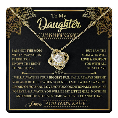 Love Knot Necklace 18K Yellow Gold Finish | 1 | Personalized To My Daughter Necklace From Mom Mother Your Biggest Fan Birthday Gifts For Daughter Gifts Christmas Jewelry Custom Gift Box Message Card | teecentury.myshopify