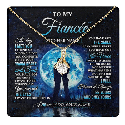 Alluring Beauty Necklace 18K Yellow Gold Finish | 1 | Personalized To My Fiancée Necklace The Day I Met You Future Wife Birthday Gifts Romantic Valentines Day For Her Christmas Custom Gift Box Message Card | teecentury.myshopify