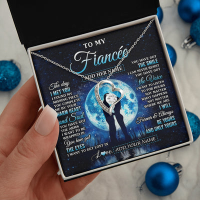 Forever Love Necklace 14K White Gold Finish | 2 | Personalized To My Fiancée Necklace The Day I Met You Future Wife Birthday Gifts Romantic Valentines Day For Her Christmas Custom Gift Box Message Card | teecentury.myshopify