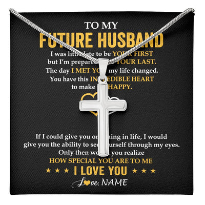 Stainless Cross Necklace Stainless Steel | 1 | Personalized To My Future Husband Necklace From Wife If I Could Give You Fiancé Husband Anniversary Day Birthday Christmas Customized Gift Box Message Card | teecentury