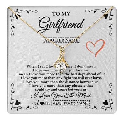 Alluring Beauty Necklace 18K Yellow Gold Finish | 1 | Personalized To My Girlfriend Necklace Gift For Her I Love You More Than Anything Pendant Love Girlfriend Birthday Gifts Christmas Gift Box Message Card | https://teecentury.