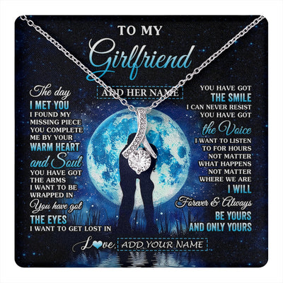 Alluring Beauty Necklace 14K White Gold Finish | 1 | Personalized To My Girlfriend Necklace The Day I Met You Girlfriend Birthday Gifts Romantic Valentines Day For Her Christmas Custom Gift Box Message Card | teecentury.myshopify
