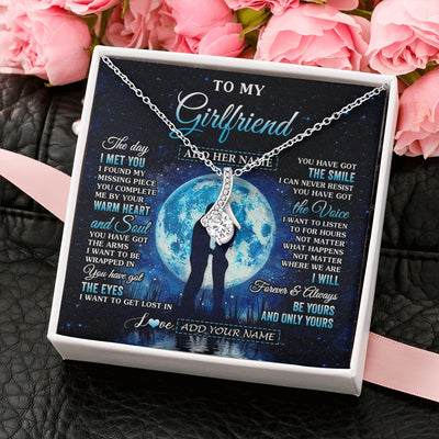 Alluring Beauty Necklace 14K White Gold Finish | 2 | Personalized To My Girlfriend Necklace The Day I Met You Girlfriend Birthday Gifts Romantic Valentines Day For Her Christmas Custom Gift Box Message Card | teecentury.myshopify