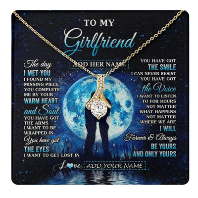 Alluring Beauty Necklace 18K Yellow Gold Finish | 1 | Personalized To My Girlfriend Necklace The Day I Met You Girlfriend Birthday Gifts Romantic Valentines Day For Her Christmas Custom Gift Box Message Card | teecentury.myshopify